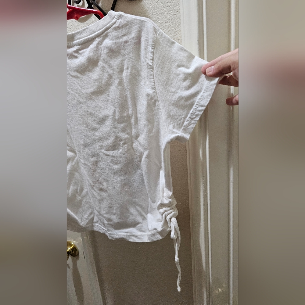 Betty Boop Motorcycle Youth Size Medium White T-Shirt Cinched Waist Preloved EUC - Picture 6 of 9